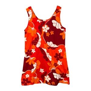 Vintage Y.L.T.E Hawaiian Floral Sleeveless Dress Aloha Resort Hawaii Made Read